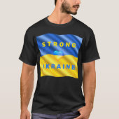 Steun Oekraïne T-shirt Sterke Oekraïense vlag (Voorkant)