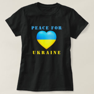 Steun Oekraïne T-shirt Vrede Oekraïense vlag Hart