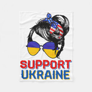 Steun Oekraine T-shirt Vrouw Vlag Amerikaans Oekra Fleece Deken