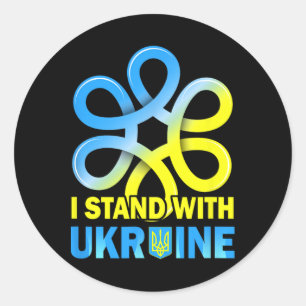 Steun Oekraine Vlag Anti-poetin Zeg Nee Tegen Oorl Ronde Sticker