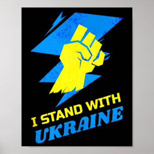 Steun Oekraine Vlag Anti-Putin Zeg Nee Tegen Oorlo Poster