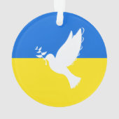 Steun Oekraïne Vlag Kerst Ornament Vredesduif (achterkant)