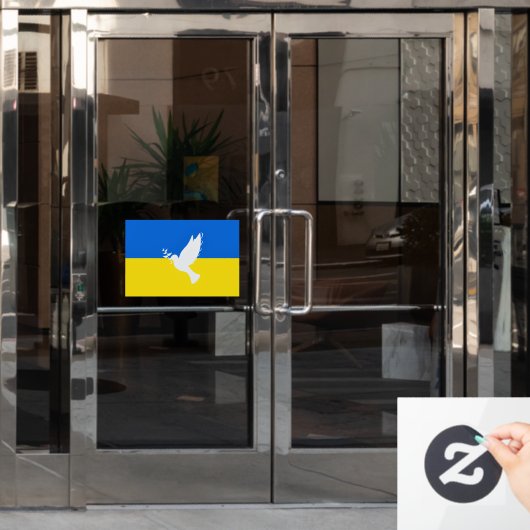 Steun Oekraïne Vlag Venster Cling Peace Dove Raamsticker (Kantoordeur)