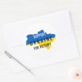 Steun Oekraïne voor Sticker Victory Overlay Round (Envelop)