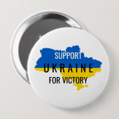 Steun Oekraïne voor Victory Overlay-Button Ronde Button 4,0 Cm (Voorkant /achterkant)