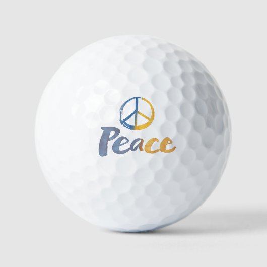 Steun Oekraïne - VREDE Symbool Teken Golfballen (Voorkant)