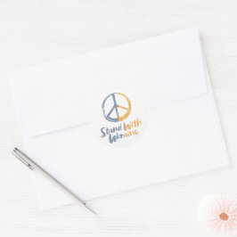 Steun Oekraine - VREDE Symbool Teken Vrijheid     Ronde Sticker