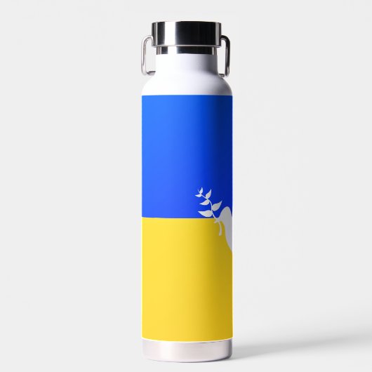 Steun Oekraïne Water Bottle Peace Dove Waterfles (Voorkant)
