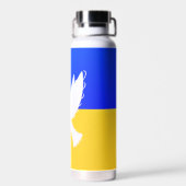 Steun Oekraïne Water Bottle Peace Dove Waterfles (Achterkant)