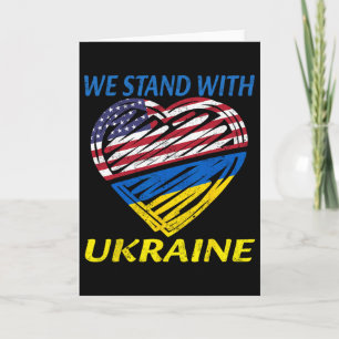 Steun Oekraine We Staan Met Oekraine Usa Vlag Ret Kaart