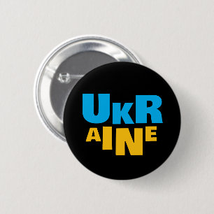 Steun Oekraïne zonnebloem blauwe gele vlag Ronde Button 5,7 Cm