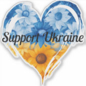Steun Oekraïne Zonnebloem Hart Auto Bumper Sticker (Voorkant)