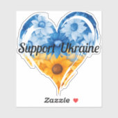 Steun Oekraïne Zonnebloem Hart Auto Bumper Sticker (Vel)