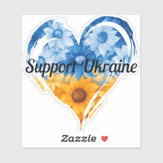 Steun Oekraïne Zonnebloem Hart Auto Bumper Sticker (Vel)
