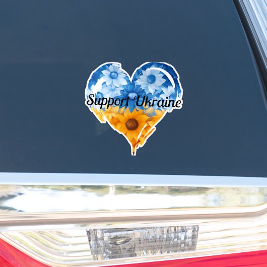 Steun Oekraïne Zonnebloem Hart Auto bumpersticker Sticker