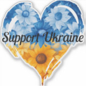 Steun Oekraïne Zonnebloem Hart Auto bumpersticker Sticker (Voorkant)