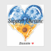 Steun Oekraïne Zonnebloem Hart Auto bumpersticker Sticker (Vel)
