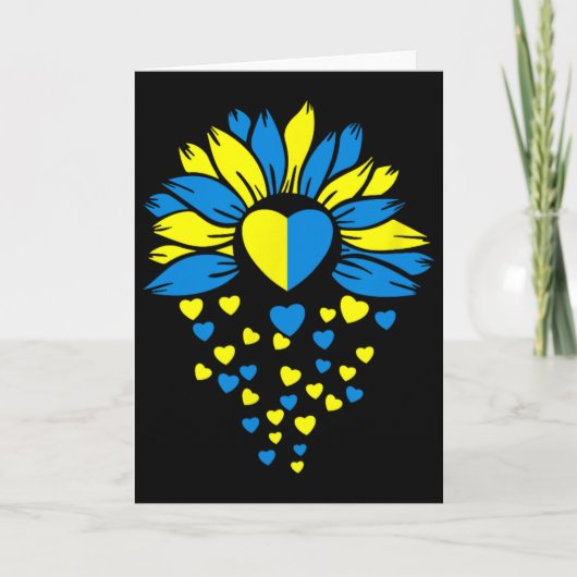 Steun Oekraïne zonnebloem hart Kaart (Voorkant)