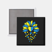 Steun Oekraïne zonnebloem hart  Magneet (Voorkant / Achterkant)