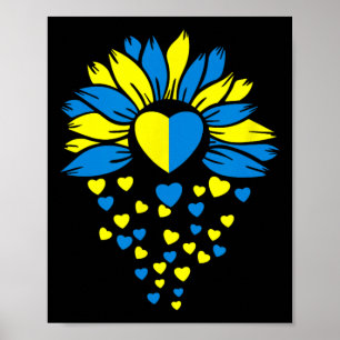 Steun Oekraïne zonnebloem hart Poster