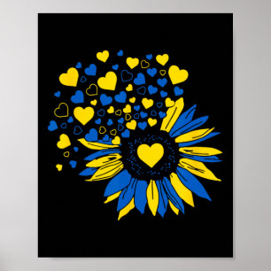 Steun Oekraine Zonnebloem Oekraïense Vlag Hart Man Poster