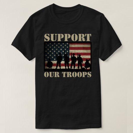 Steun onze Amerikaanse vlag T-shirt (Design voorkant)