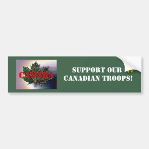 Steun onze CANADIAN-troepen!-Maple Leaf Bumpersticker