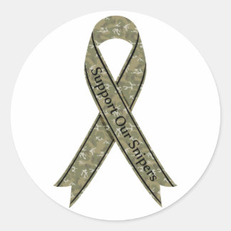 Steun onze Snipers Camo Ronde Sticker