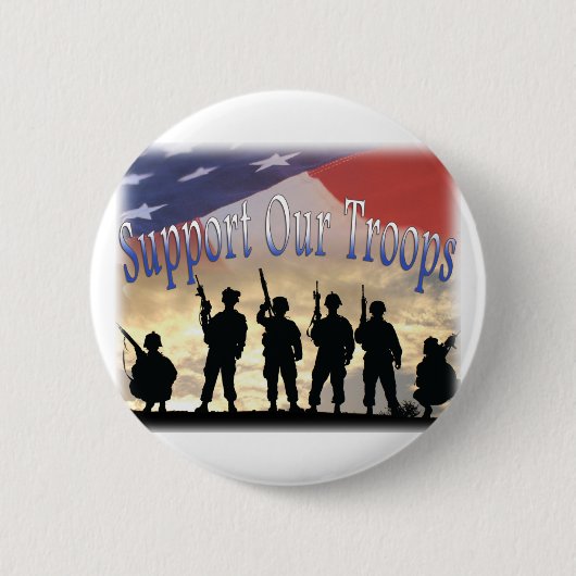 Steun onze soldaten van de troepen ronde button 5,7 cm (Voorkant)
