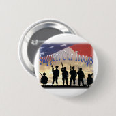 Steun onze soldaten van de troepen ronde button 5,7 cm (Voorkant /achterkant)
