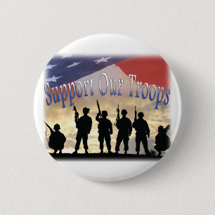 Steun onze soldaten van de troepen ronde button 5,7 cm