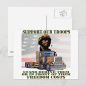 Steun onze troepen briefkaart (Voorkant / Achterkant)