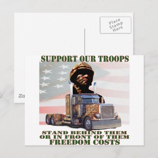 Steun onze troepen briefkaart (Voorkant / Achterkant)