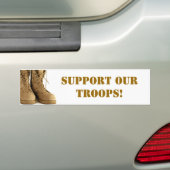 Steun onze troepen! Bumpersticker (Op auto)