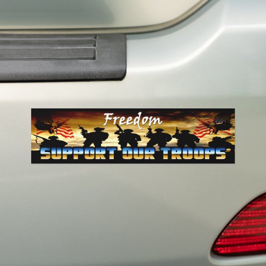 Steun onze troepen bumpersticker (Op auto)