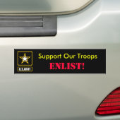 Steun onze troepen, ENLIST! Bumpersticker (Op auto)
