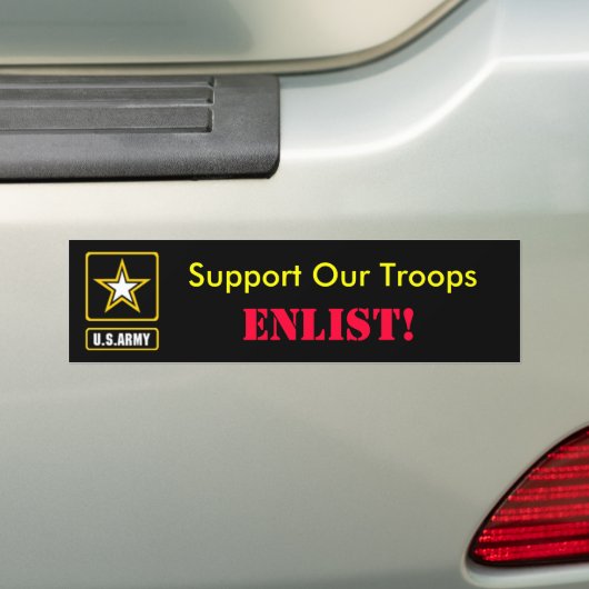 Steun onze troepen, ENLIST! Bumpersticker (Op auto)