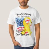 Steun onze troepen Geel Bewustzijnslint T-shirt (Voorkant)