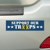 Steun onze troepen - Geel lint Bumpersticker (Op auto)