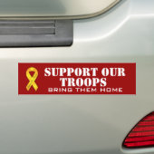 Steun onze troepen - Geel lint Bumpersticker (Op auto)