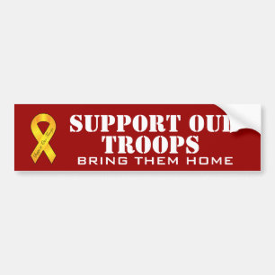 Steun onze troepen - Geel lint Bumpersticker