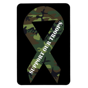 Steun onze troepen Groene Camo Ribbon Magnet Magneet