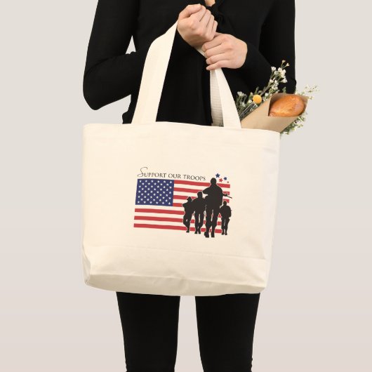 Steun onze troepen grote tote bag (Voorkant (product))