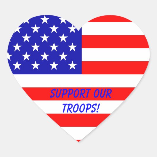 Steun onze troepen! Hart Stickers (Voorkant)
