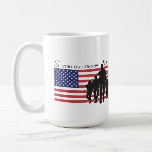 Steun onze troepen koffiemok (Links)