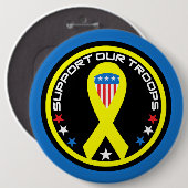 Steun Onze Troepen Patriottisch Ronde Button 6,0 Cm (Voorkant /achterkant)