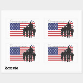 Steun onze troepen rechthoekige sticker (Vel)