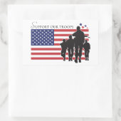 Steun onze troepen rechthoekige sticker (Tas)