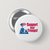 Steun onze troepen ronde button 5,7 cm (Voorkant /achterkant)