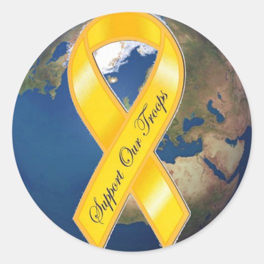 Steun onze troepen ronde sticker (Voorkant)